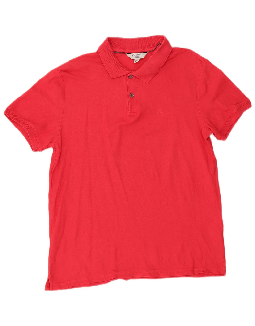Calvin Klein Herren Body Fit Poloshirt Mittelrote Baumwolle