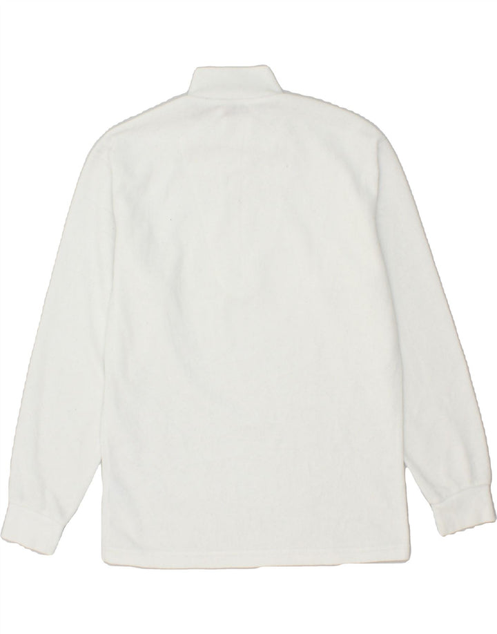 FILA Mens Zip Neck Fleece Jumper IT 46 Small White Polyester Vintage Fila and Second-Hand Fila from Messina Hembry 