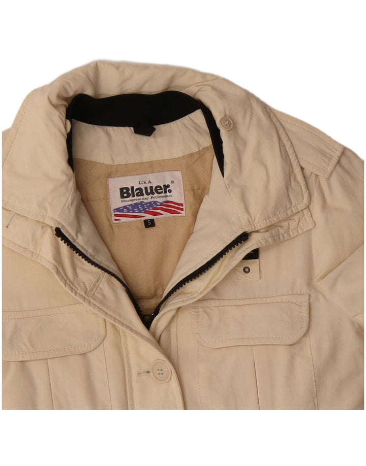 Blauer Damen Übergroße Militärjacke UK 10 Small Beige