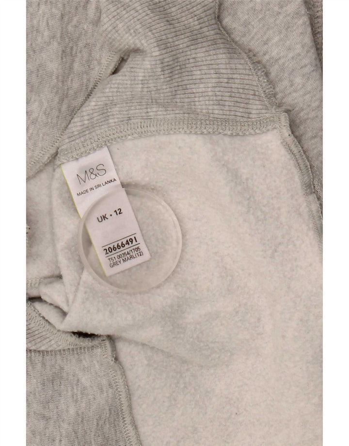 Marks & Spencer Damen Kapuzenpullover UK 12 Mittelgraue Baumwolle