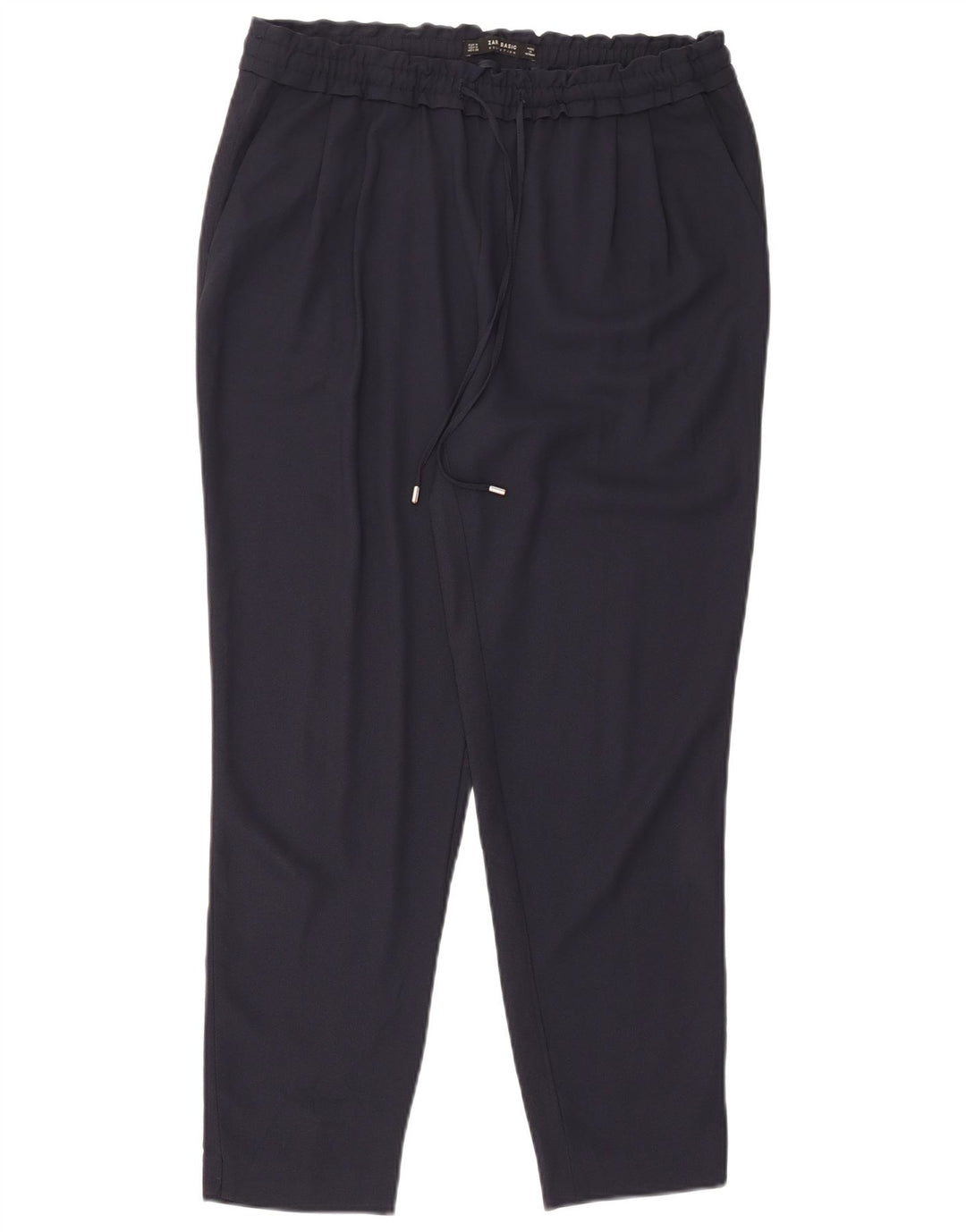 ZARA Womens Slim Trousers Medium W28 L27 Navy Blue Polyester