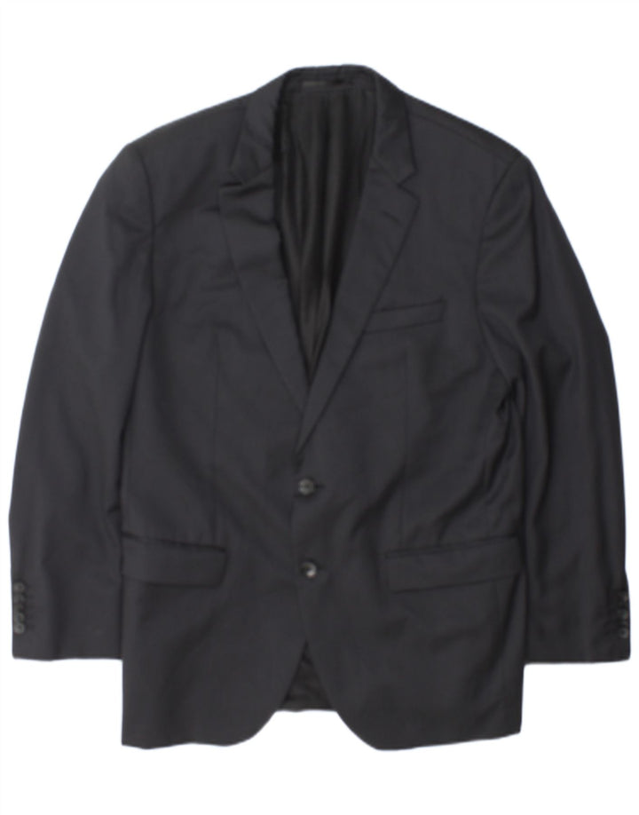 Hugo Boss Herren-Blazer mit 2 Knöpfen, maßgeschneidert, EU 52, XL, grauer Nadelstreifen