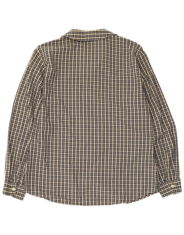Sisley Damen-Hemd IT 44 Medium Navy Blue Check Baumwolle