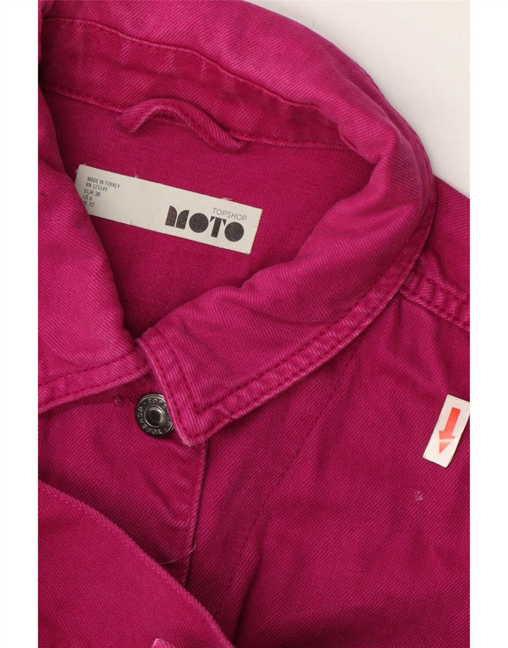 Topshop Damen-Jeansjacke in Übergröße, UK 10, Größe S, rosa, Baumwolle