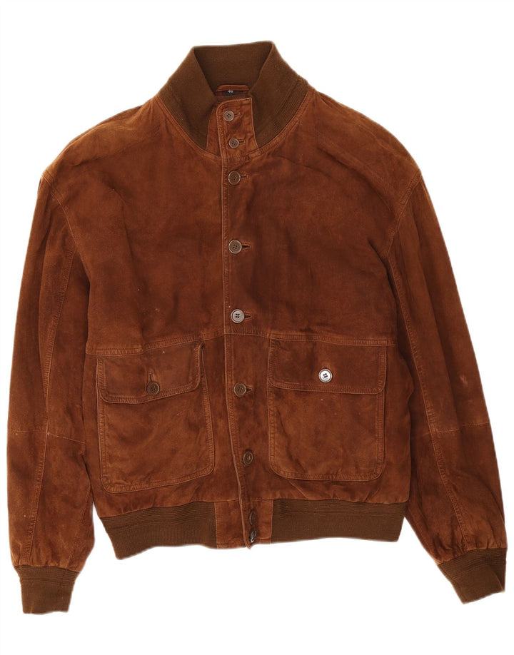 Conbipel Herren Wildleder Bomberjacke IT 48 Mittelbraunes Leder