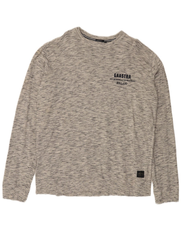 GAASTRA Herren-Oberteil, langärmelig, 3XL, grau meliert, Baumwolle