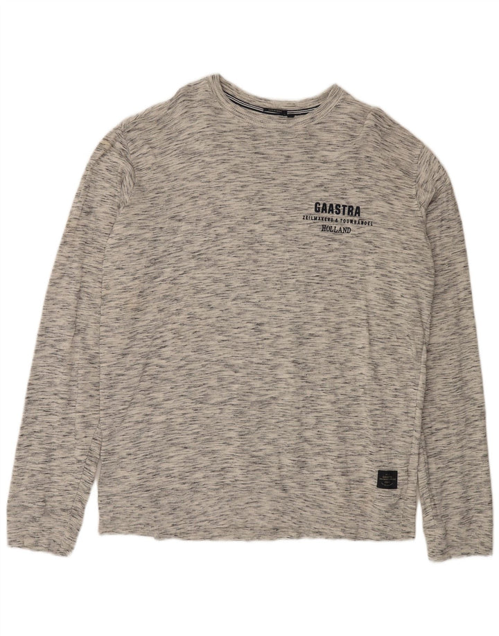 GAASTRA Herren-Oberteil, langärmelig, 3XL, grau meliert, Baumwolle