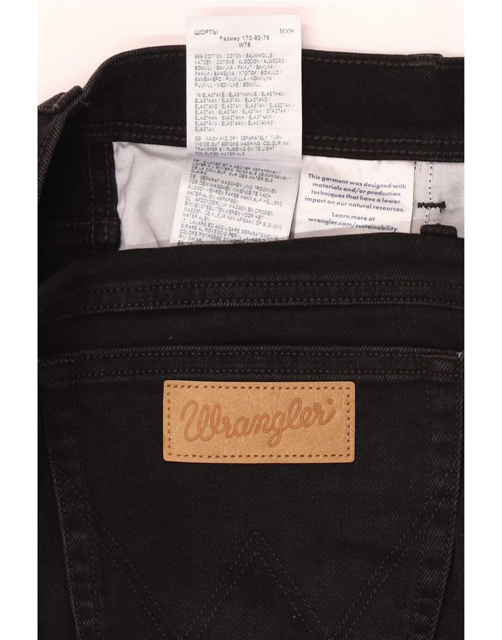 Wrangler Herren Texas Denim Shorts W30 Mittelschwarze Baumwolle