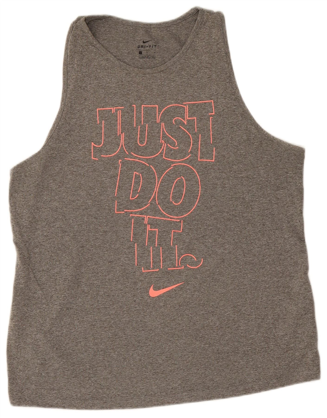 Nike Damen Dri Fit Graphic Weste Top UK 16 Large Grau Polyester