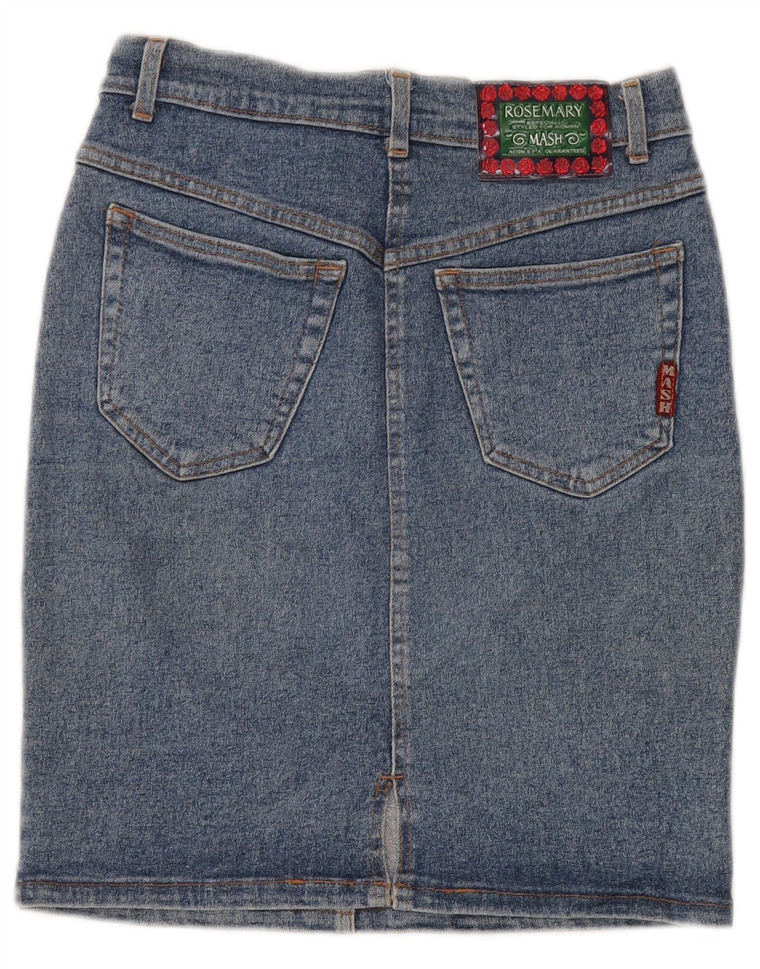 MASH Damen-Jeansrock mit hoher Taille, Größe 46, Größe L, W28, Blau