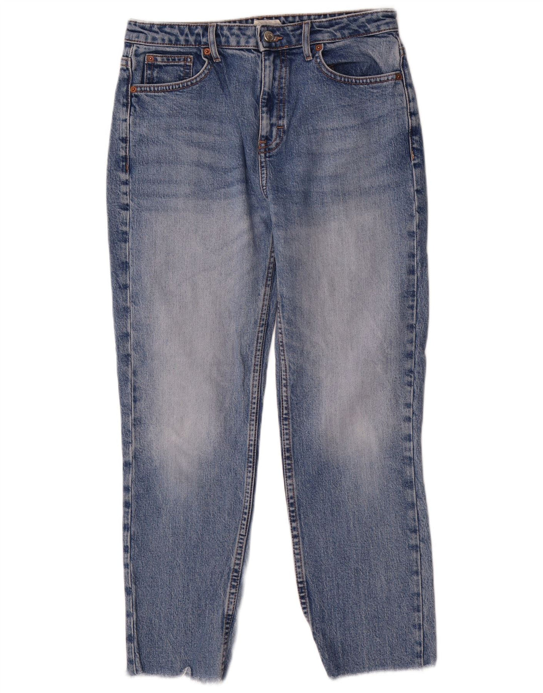 Topshop Damen Straight Jeans W30 L26 Blaues Polyester
