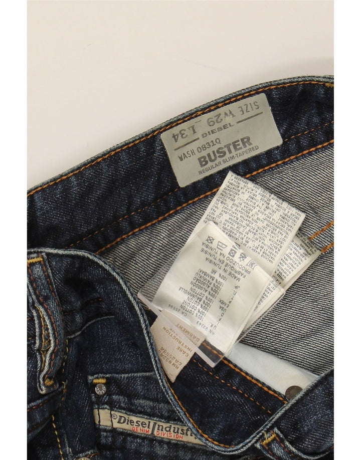 DIESEL Herren Buster Regular Slim Tapered Jeans W29 L30 Marineblaue Baumwolle