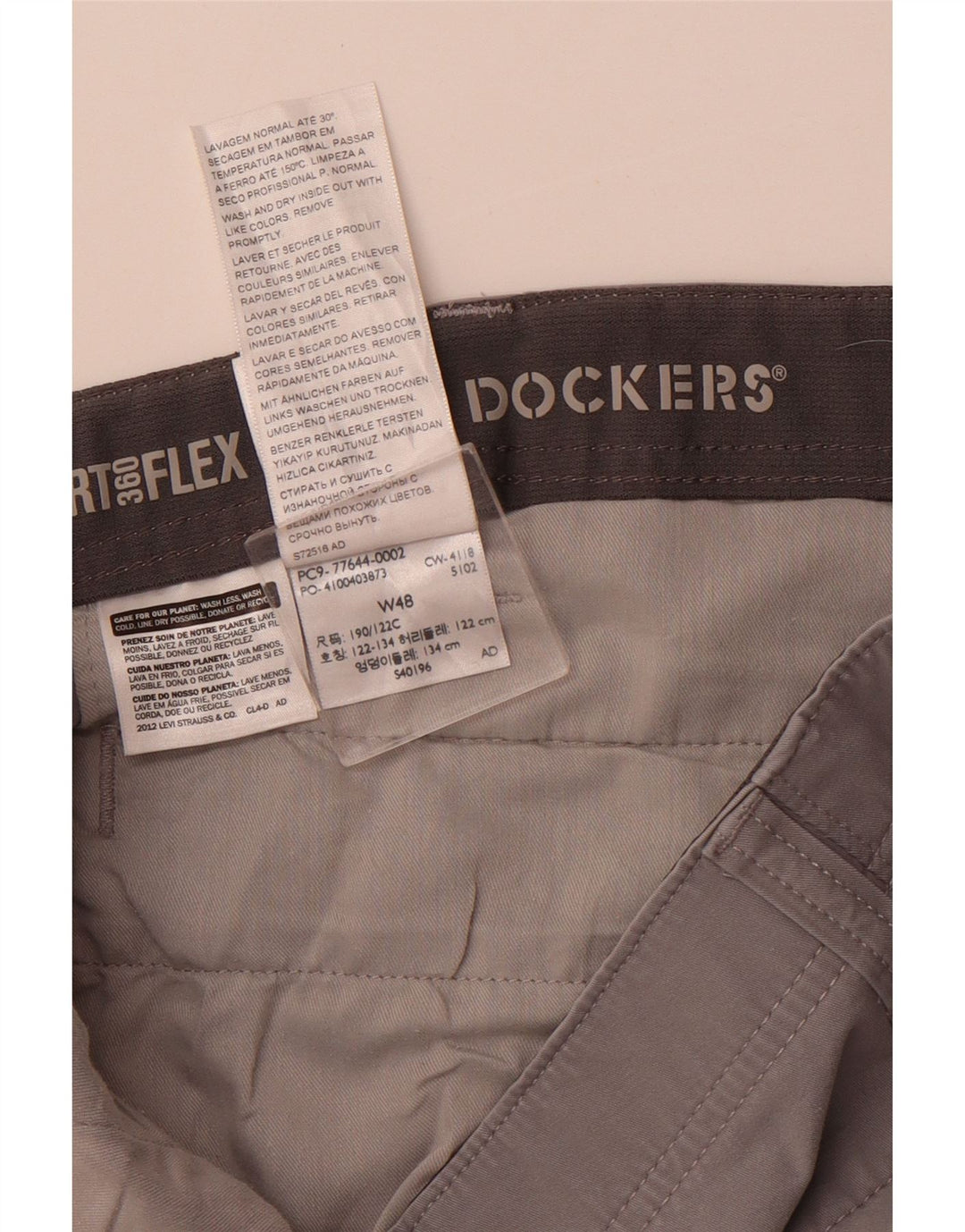 DOCKERS Herren Chino-Shorts W48 4XL Graue Baumwolle