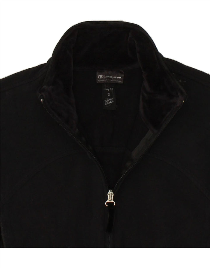 CHAMPION Womens Easy Fit Tracksuit Top Jacket UK 10 Small Black Cotton Vintage Champion and Second-Hand Champion from Messina Hembry 
