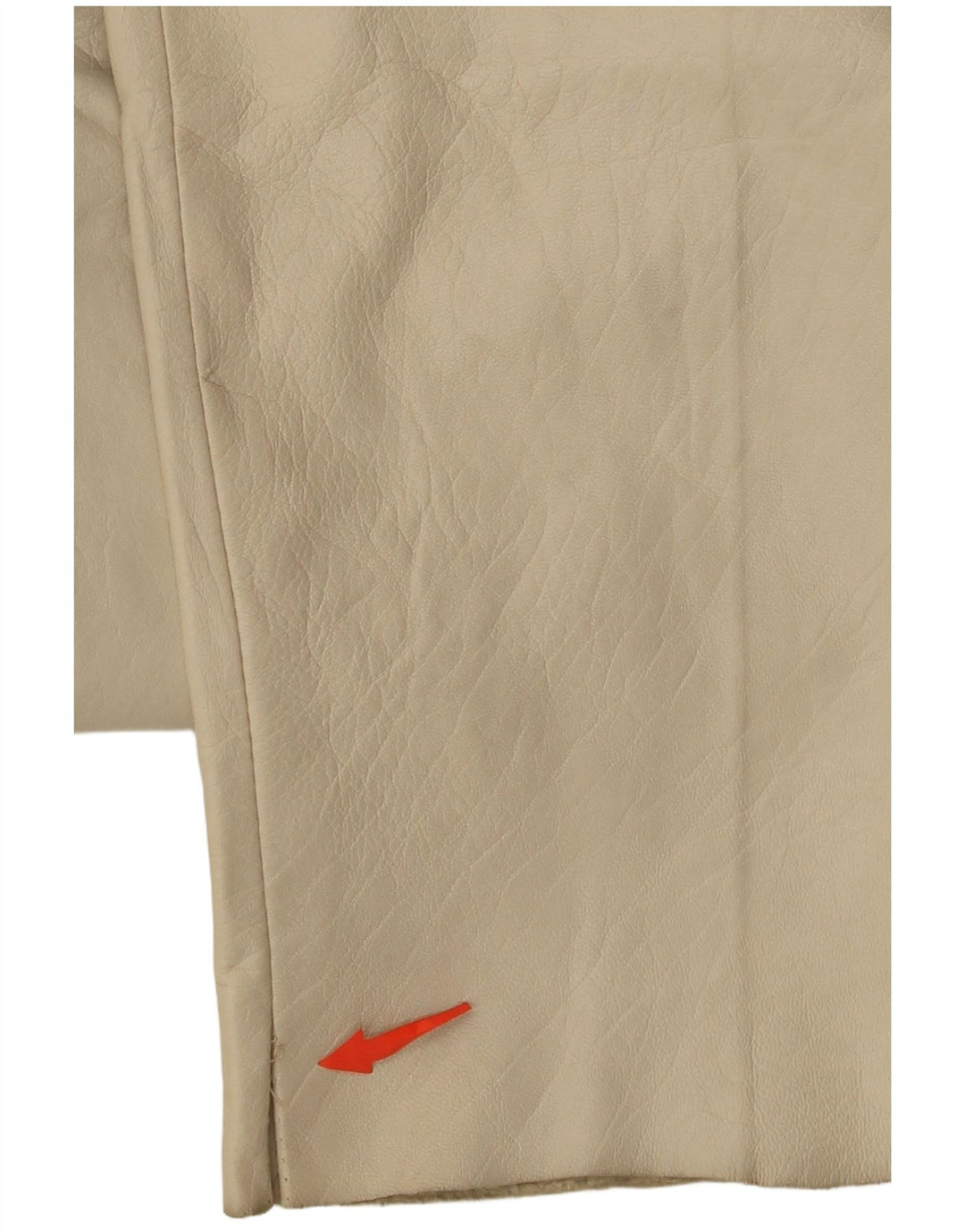 VINTAGE Damen Tapered Lederhose W26 L30 Beige