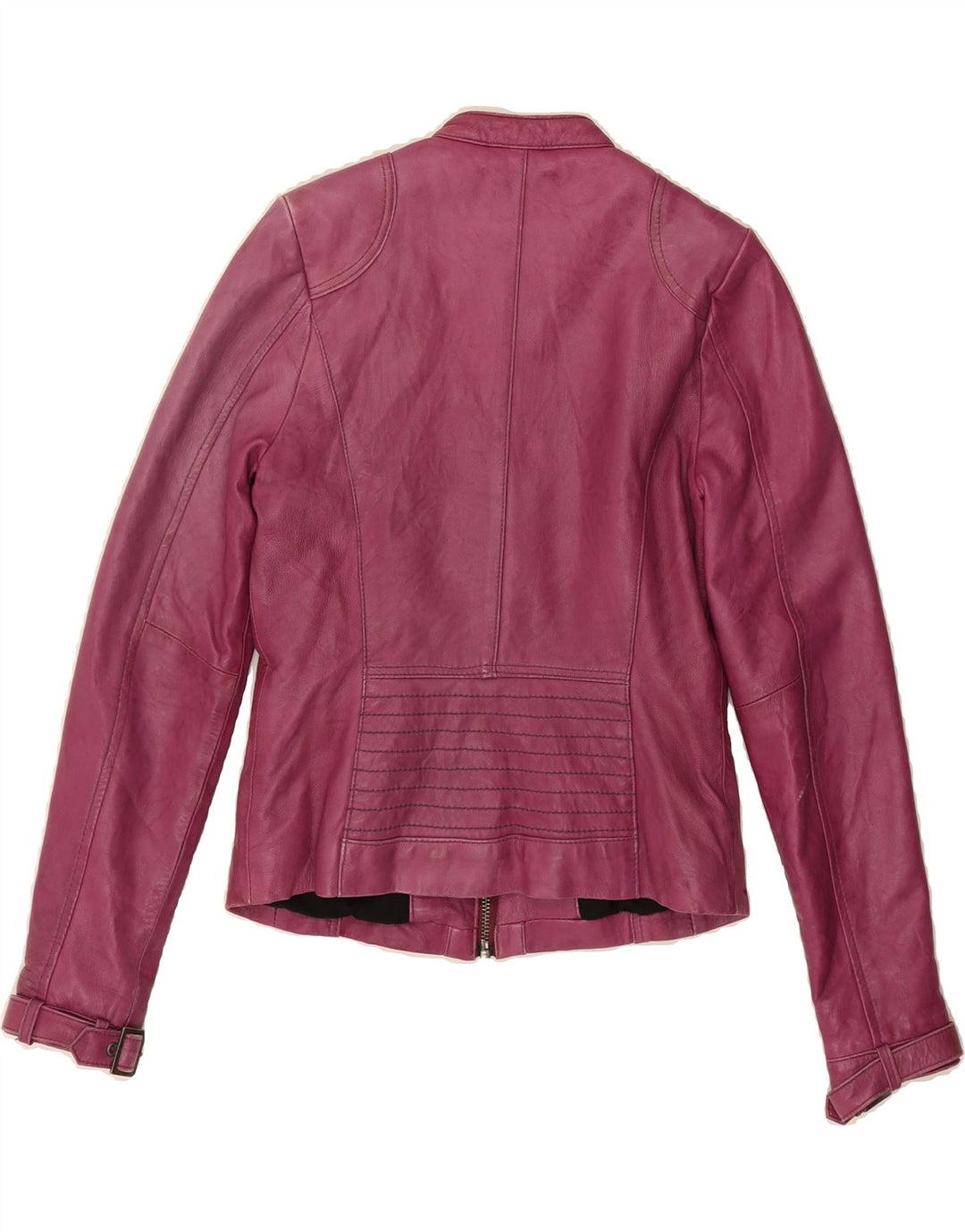 MISSION Womens Crop Leather Jacket UK 10 Small Pink Vintage Mission and Second-Hand Mission from Messina Hembry 