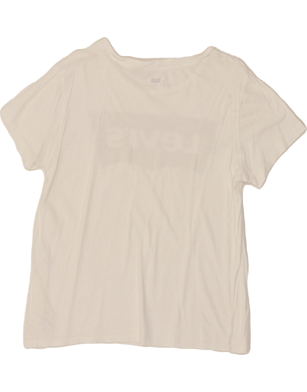 LEVI'S Womens Graphic T-Shirt Top UK 14 Large White Vintage Levi's and Second-Hand Levi's from Messina Hembry 