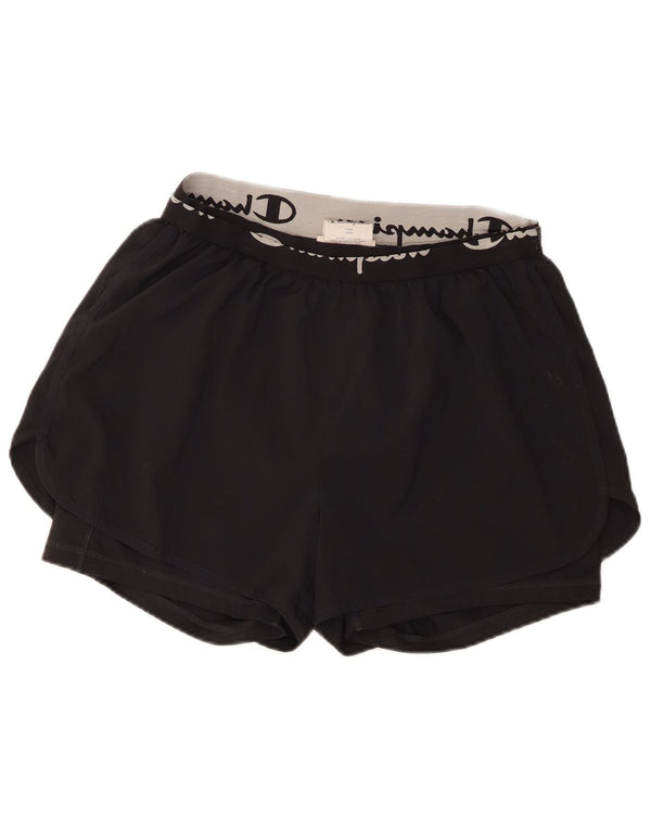 Champion Damen Graphic Sport Shorts UK 18 XL Schwarz Polyester