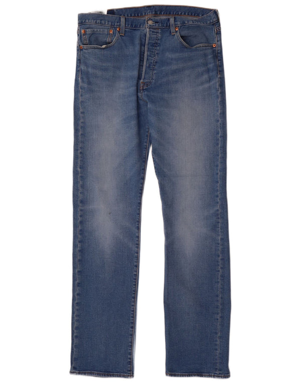 Levi's Mens 501 Straight Jeans W34 L34 Blue Cotton