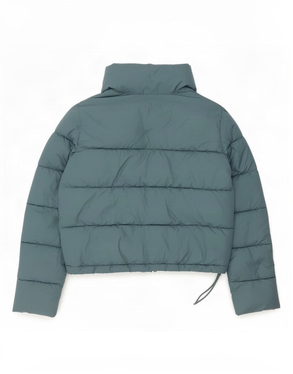 Hollister Damen Übergroße wattierte Jacke UK 10 Small Blau Polyester