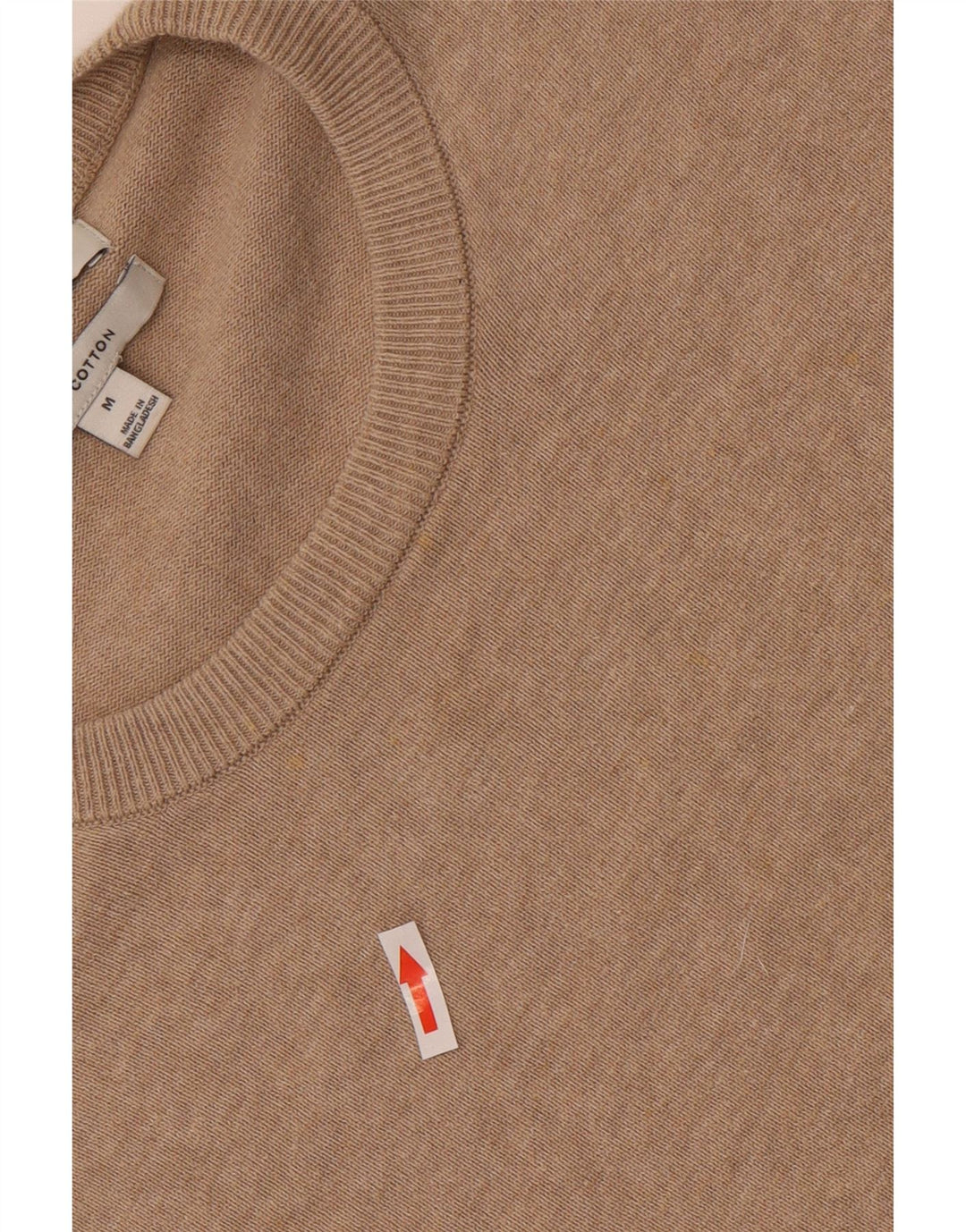 Marks & Spencer Herren-Pullover mit Rundhalsausschnitt, mittelbeige Baumwolle