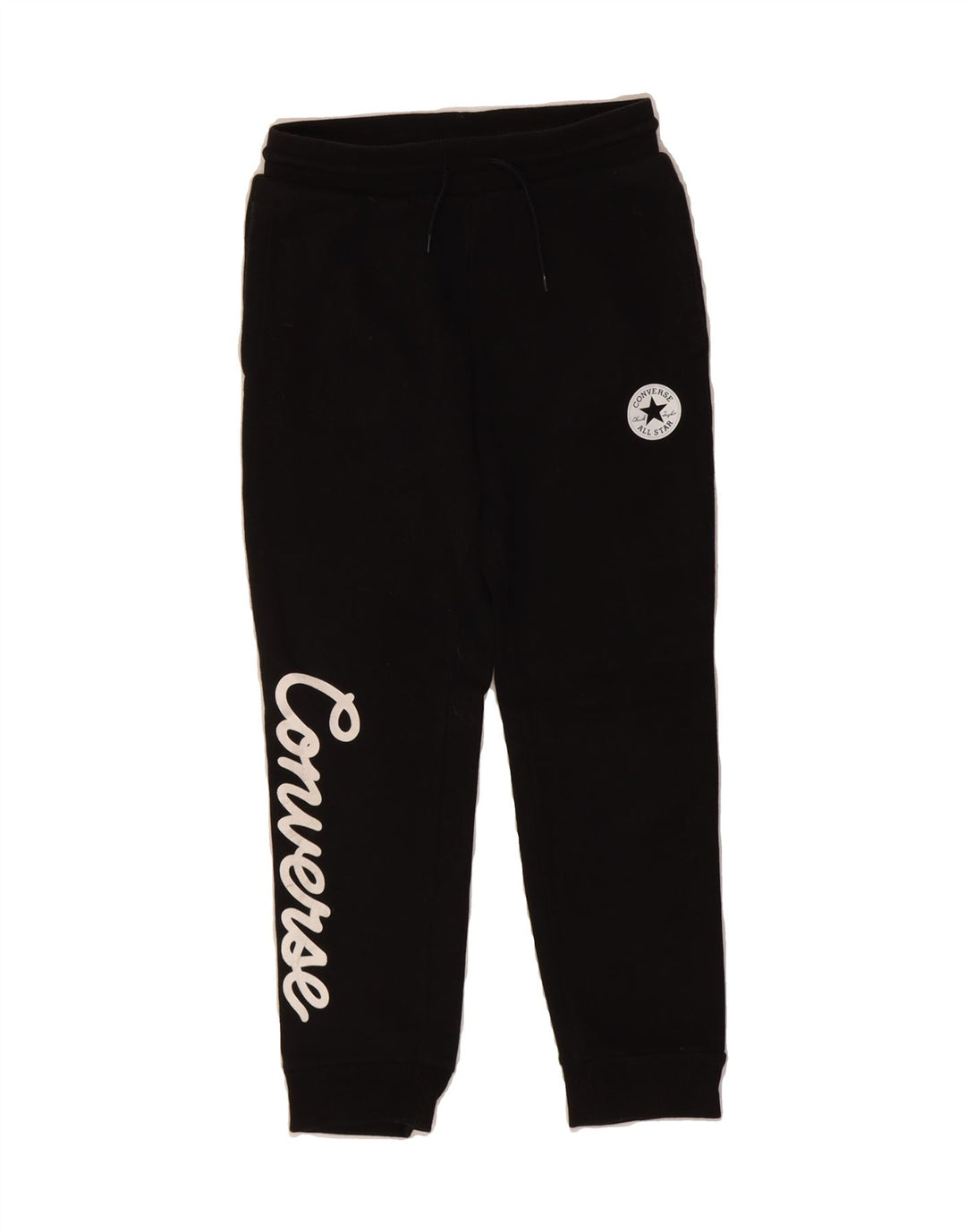 CONVERSE Boys Graphic Tracksuit Trousers Joggers 10-11 Years Medium Black Vintage Converse and Second-Hand Converse from Messina Hembry 