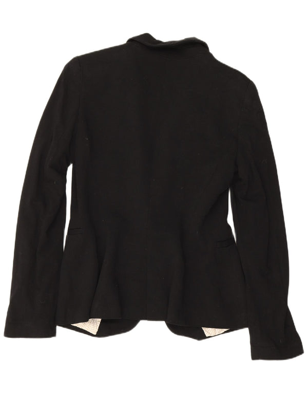 Zara Damen 1-Knopf-Blazerjacke UK 10 Small Schwarz