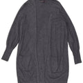Marks & Spencer Damen Longline Open Cardigan Pullover UK 10 Small Grau