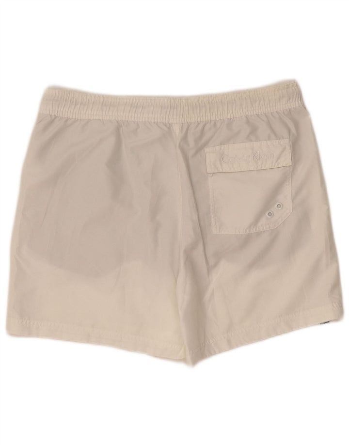 Calvin Klein Herren-Badeshorts mit Grafik, mittelweißes Polyester