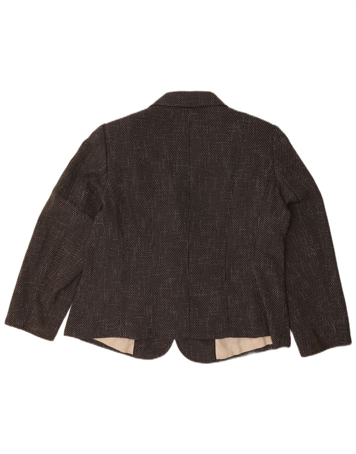 Marks & Spencer Damen 5-Knopf-Blazerjacke UK 18 XL Schwarzer Chevron