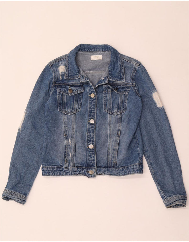 Lipsy Jeansjacke für Mädchen, 13–14 Jahre, blaue Baumwolle