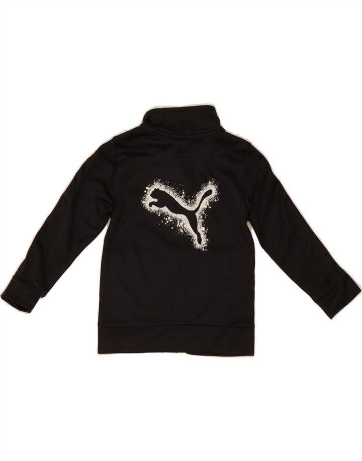 PUMA Boys Graphic Tracksuit Top Jacket 3-4 Years Black Polyester Vintage Puma and Second-Hand Puma from Messina Hembry 