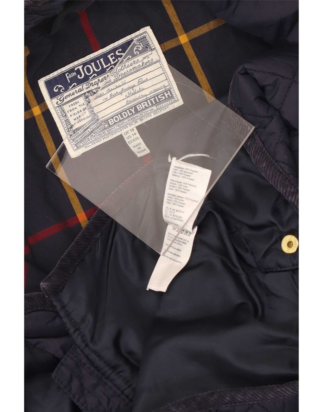 Joules Damen Steppjacke UK 18 XL Marineblau Polyamid
