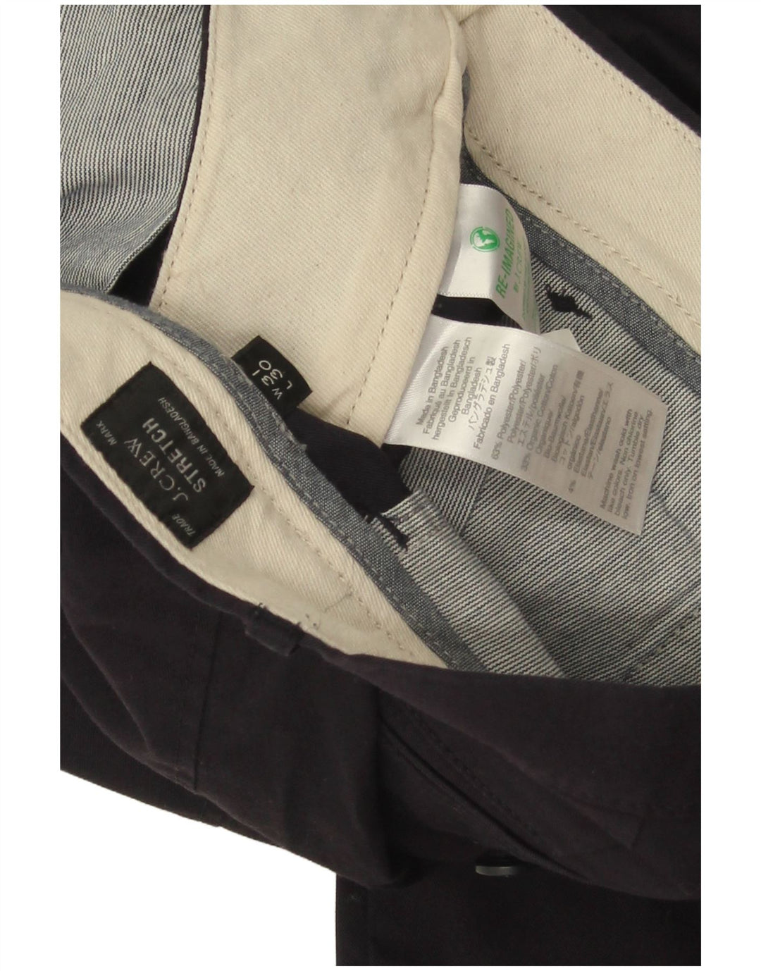 J. Crew Herren-Stretch-Straight-Chinohose W31 L30 Marineblaues Polyester