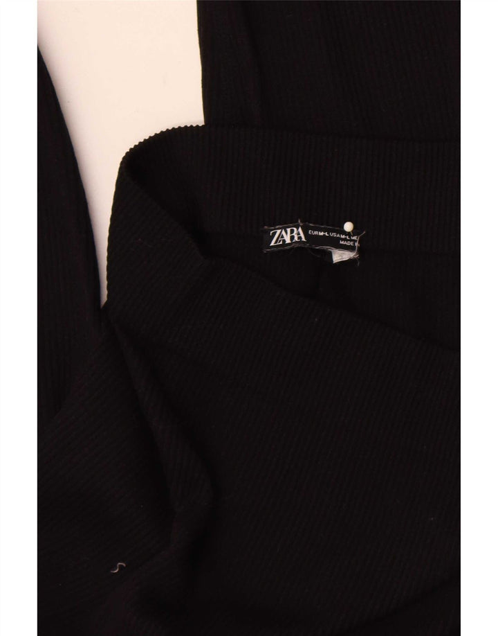 Zara Damen Leggings UK 14 Medium Schwarz