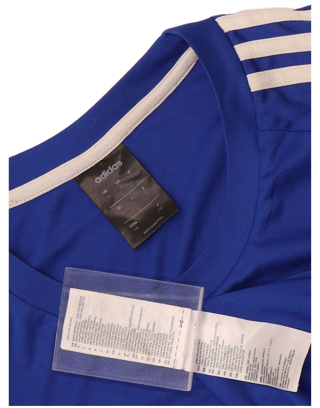 Adidas Herren Climalite T-Shirt Top Large Blau Polyester