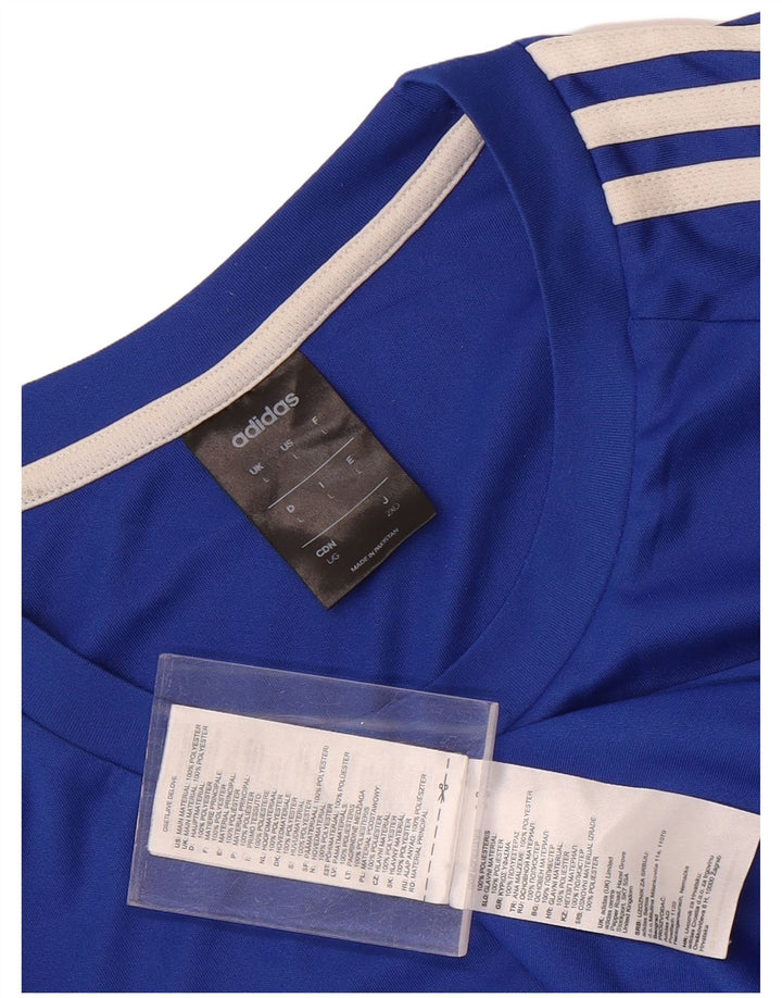 Adidas Herren Climalite T-Shirt Top Large Blau Polyester