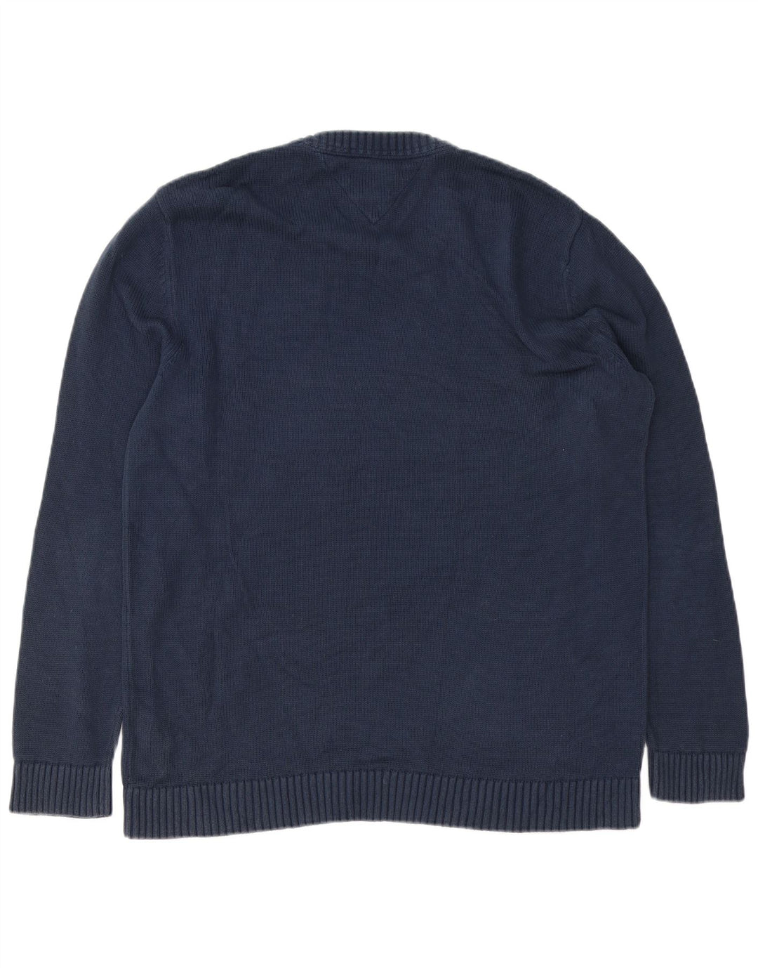 Tommy Hilfiger Herren-Pullover mit Rundhalsausschnitt, groß, marineblaue Baumwolle