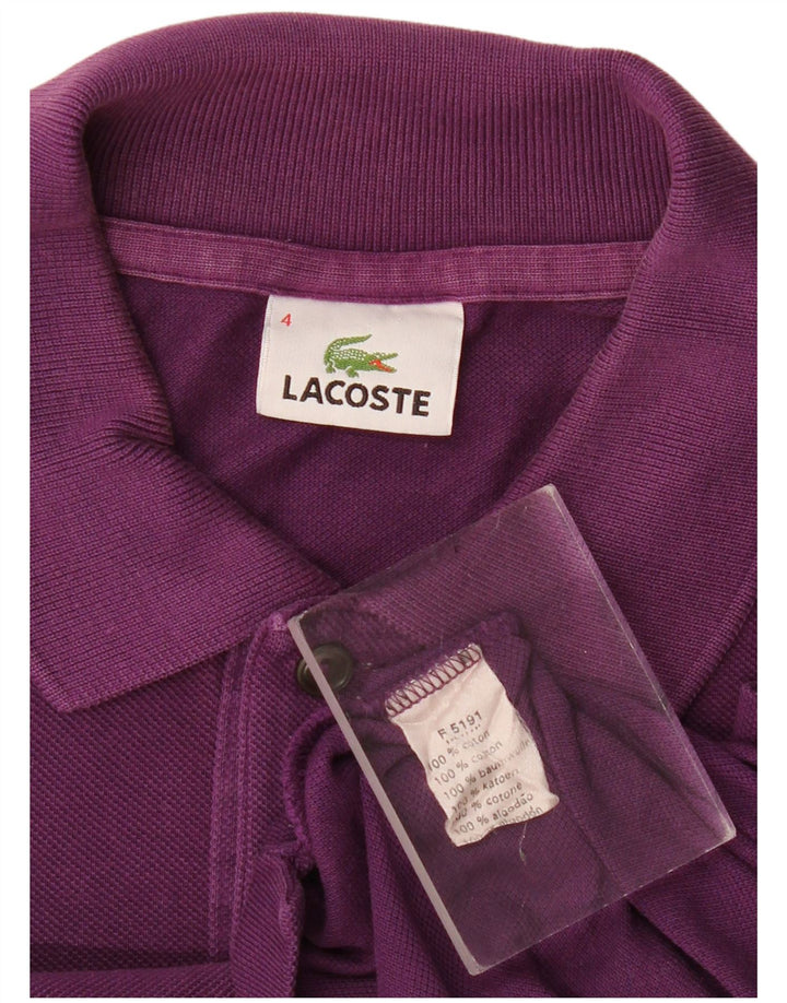 Lacoste Herren-Poloshirt, Größe 4, mittelviolette Baumwolle