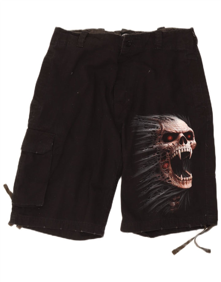 Spiral Herren Cargo-Shorts mit Grafik, Größe M, W36, Schwarz, Baumwolle, Gothic