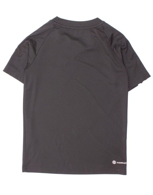 Adidas Jungen Aeroready T-Shirt Top 7–8 Jahre, schwarzes Polyester