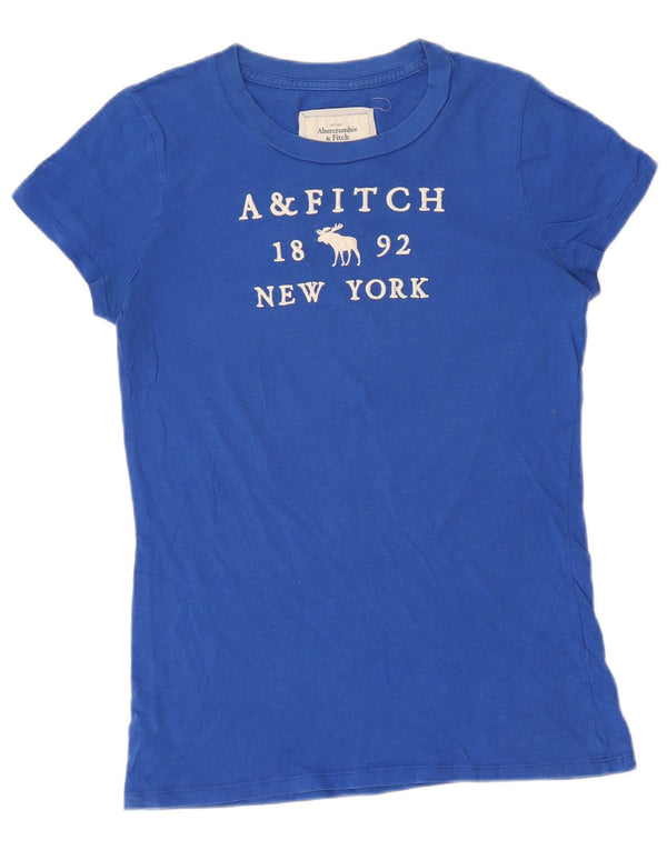 Abercrombie & Fitch Damen Grafik-T-Shirt-Oberteil UK 14 Large Blau