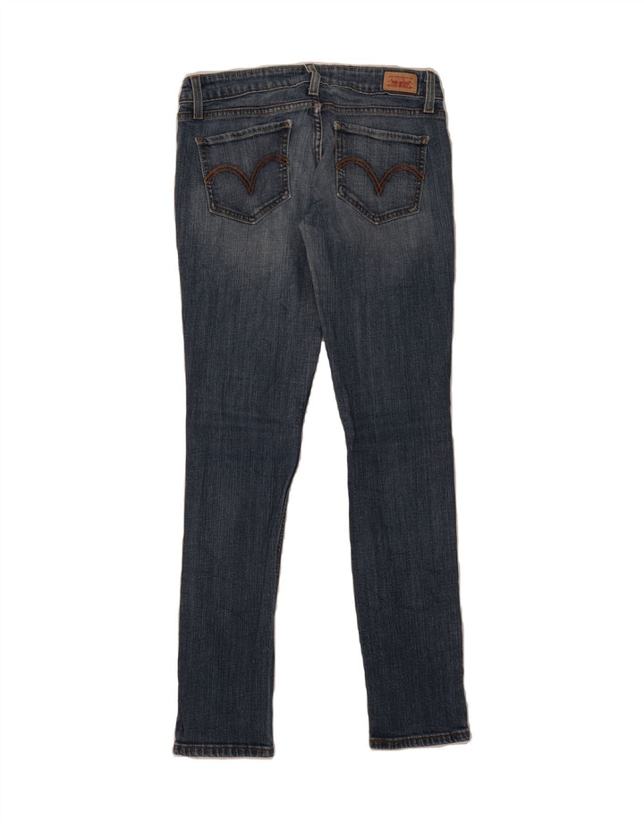 LEVI'S Womens 524 Super Low Skinny Jeans US 7 Medium W30 L31 Navy Blue Vintage Levi's and Second-Hand Levi's from Messina Hembry 