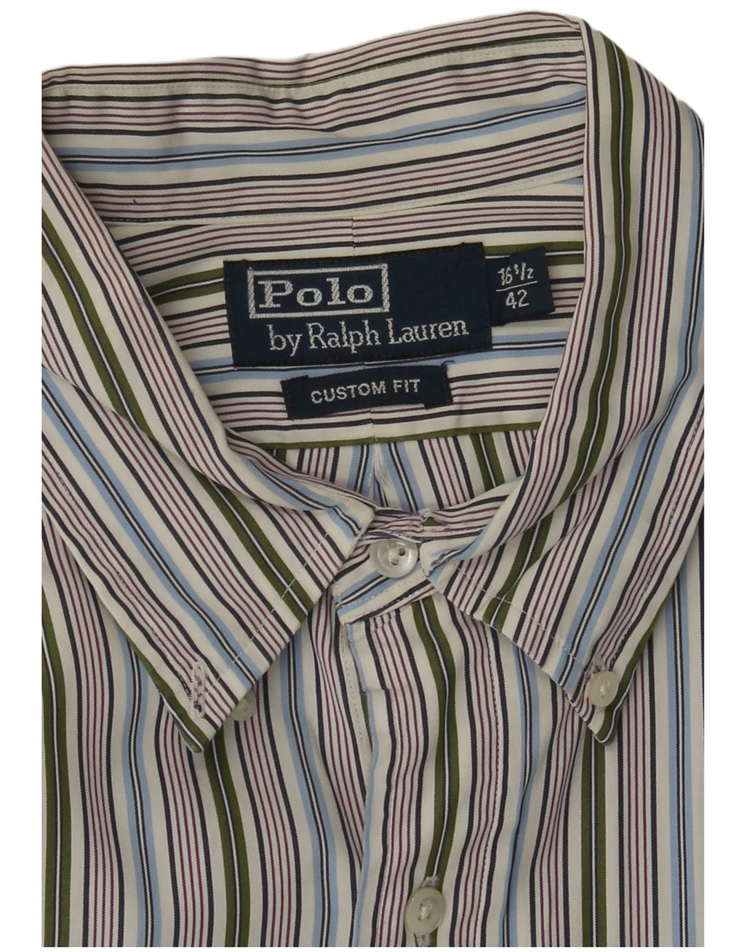 POLO RALPH LAUREN Herrenhemd, Größe 16 1/2 42, groß, mehrfarbig gestreift