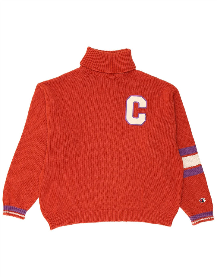 Champion Damen Rollkragenpullover mit Grafik, UK 14, Mittelorange