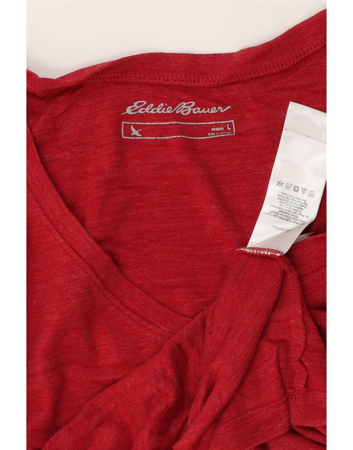 Eddie Bauer Damen T-Shirt Top UK 14 Große rote Baumwolle