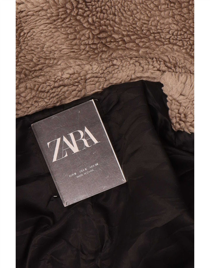 Übergroßer Mantel aus Kunstfell von Zara für Damen, Gr. 10, Braun