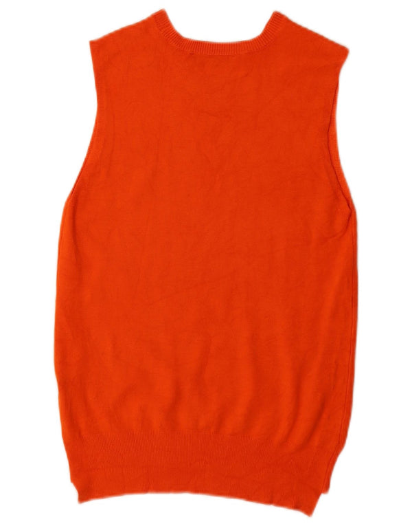 Zara Damen Weste Tank Top UK 12 Medium Orange