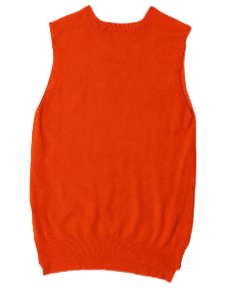 Zara Damen Weste Tank Top UK 12 Medium Orange