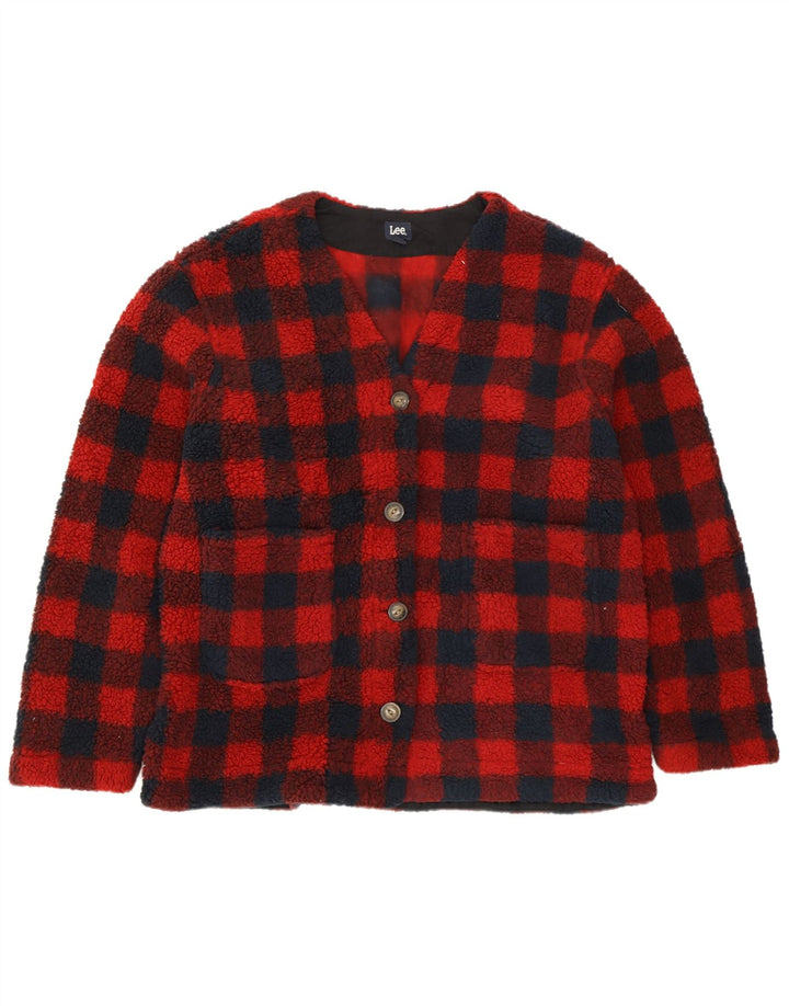 LEE Damen-Fleecejacke in Übergröße, UK 18, XL, rot kariert, Polyester